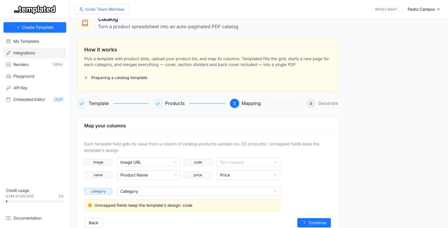 Catalog integration