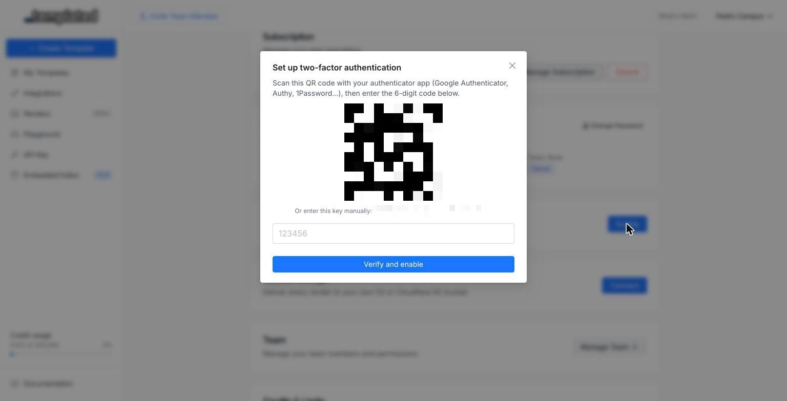 2FA setup