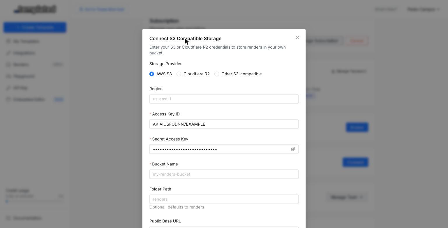 Custom storage